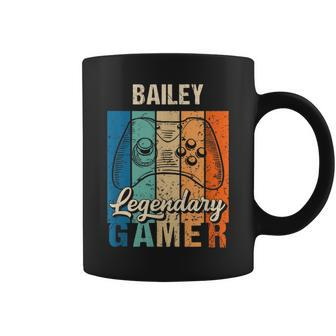 Bailey Name Personalized Retro Legendary Gamer Coffee Mug - Seseable