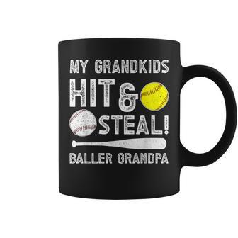 Baller Grandpa Softball Baseball Grandpa Coffee Mug - Monsterry