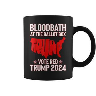 At The Ballot Box 2024 Vote Red Usa Map Maga Coffee Mug - Seseable