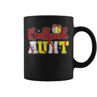 Ballpark Aunt Softball Baseball Aunt Coffee Mug - Seseable