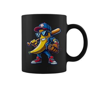 Banana Playing Baseball Fruit Lover Baseball Player Coffee Mug - Seseable