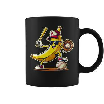 Banana Playing Baseball Fruit Lover Baseball Player Coffee Mug - Monsterry DE