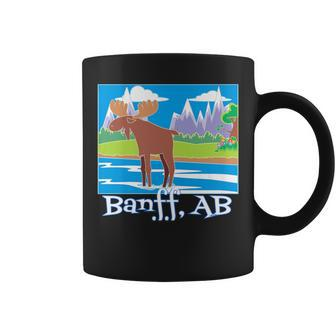 Banff Colorful Moose Nature Wildlife Summer Spring Coffee Mug - Monsterry