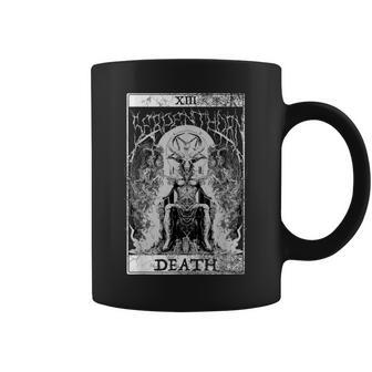 Baphomet Occult Satan Goat Head Tarot Card Death Unholy Coffee Mug - Monsterry
