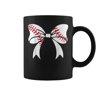 Baseball Bow Baseball Mom Baseball Mama Coffee Mug - Seseable