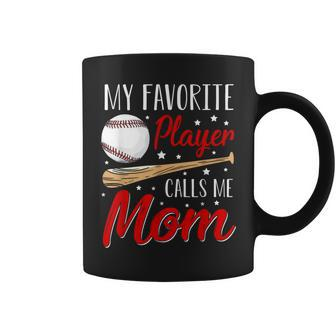Baseball My Favorite Player Calls Me Mom Heart Mother Coffee Mug - Monsterry UK