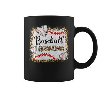Baseball Grandma Leopard Print Baseball Sports Player Coffee Mug | Mazezy