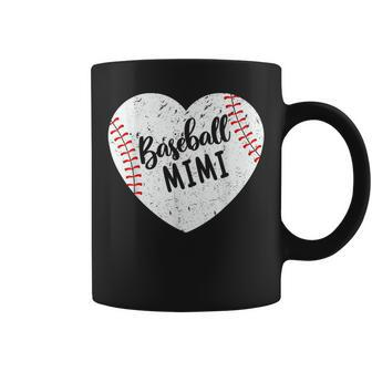 Baseball Mimi Retro Heart Baseball Grandma Mother's Day Coffee Mug - Monsterry