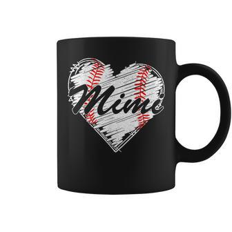 Baseball Mimi Retro Heart Baseball Grandma Mother's Day Coffee Mug - Seseable