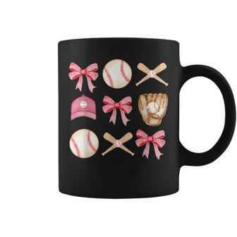 Baseball Mom Coquette Girls Baseball Mama Coffee Mug - Seseable