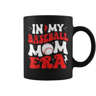 In My Baseball Mom Era Cute Groovy Baseball Coffee Mug - Monsterry