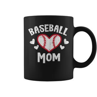 Baseball Mom Heart Family Matching Mommy Mama Women Coffee Mug - Seseable