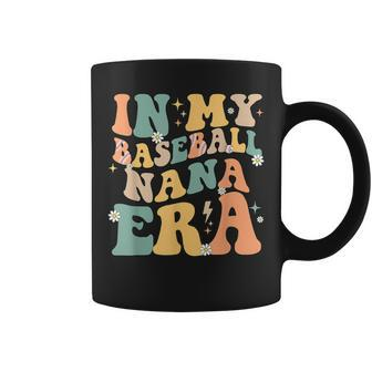 In My Baseball Nana Era Groovy Retro Coffee Mug - Seseable