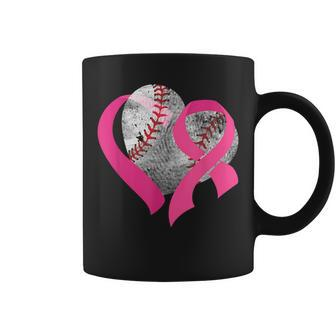 Baseball Pink Ribbon Breast Cancer Awareness Coffee Mug | Crazezy CA