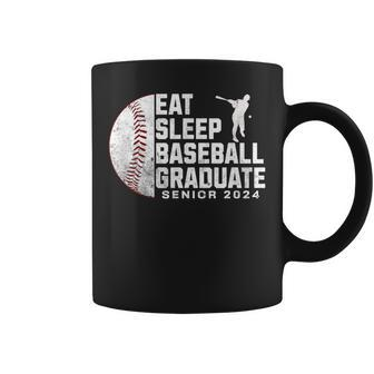 Baseball Player Senior 2024 Graduation Eat Sleep Grad Coffee Mug - Thegiftio UK