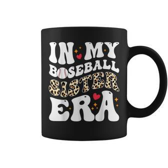 In My Baseball Sister Era Leopard Skin Sister Baseball Cool Coffee Mug | Mazezy