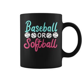 Baseball Or Softball I Gender Reveal Party Baby Shower Coffee Mug - Monsterry