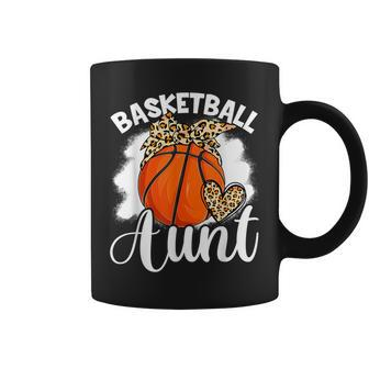 Basketball Aunt Leopard Heart Auntie Mother's Day Coffee Mug | Mazezy CA