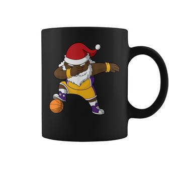 Basketball Black Dabbing Santa Claus African American Coffee Mug - Monsterry CA