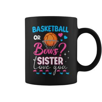 Basketball Or Bows Sister Loves You 2024 Gender Reveal Coffee Mug - Monsterry UK