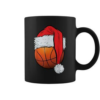 Basketball Christmas Ball Santa Hat Xmas Boys Sport Coffee Mug - Monsterry DE