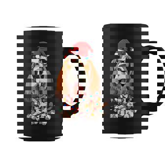 Basset Hound Santa Christmas Lights Dog Lover Xmas Pajama Coffee Mug - Thegiftio