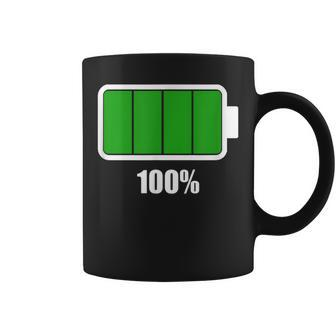 Battery 100 Battery Fully Charged Battery Full Coffee Mug - Seseable