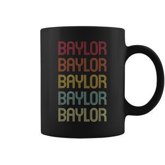 Baylor Retro Wordmark Pattern Vintage Personalized 70S Coffee Mug - Monsterry DE