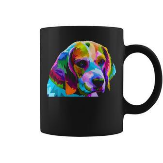 Beagle In Colorful Pop Art For Dog Owners Coffee Mug | Mazezy