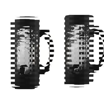 Graphic Bear Forest Wildlife Silhouette Mist Wilderness Coffee Mug | Mazezy