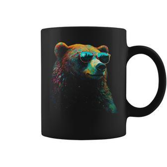 Bear Sunglasses Animal Colourful Forest Animals Bear Coffee Mug - Monsterry DE