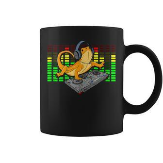 Bearded Dragon Dj Sound Tech Headphone Music Lizard Coffee Mug - Monsterry AU