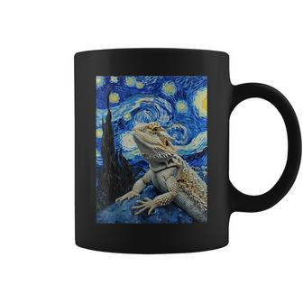 Bearded Dragon Starry Night Van Gogh Style Coffee Mug - Seseable