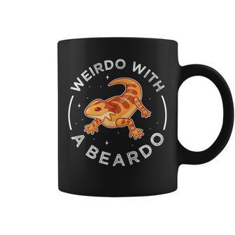 Beardie Lizard Puns Weirdo With A Beardo Bearded Dragon Coffee Mug - Monsterry AU