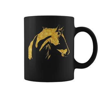 Beautiful Horse For Girls Women Men Gold Coffee Mug | Mazezy