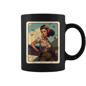 Beautiful Pin-Up Girl Wwii Graphic Coffee Mug - Thegiftio UK