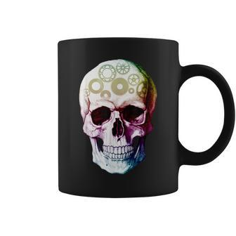 Beautiful Steampunk Multicolor Gear Skull Coffee Mug - Monsterry UK