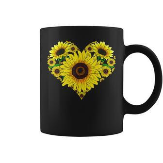 Beautiful Sunflower Lover Gardener Hippie Heart Sunflower Coffee Mug - Thegiftio UK