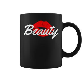 Beauty Lips Kisses Matching Couples Beast Workout Gym Coffee Mug - Monsterry AU