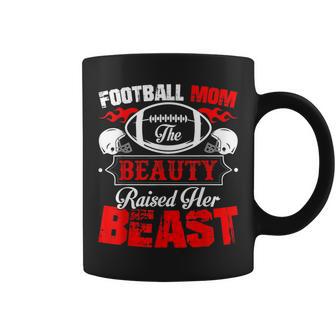 The Beauty Raised Her Beast Football Mom Coffee Mug - Monsterry CA