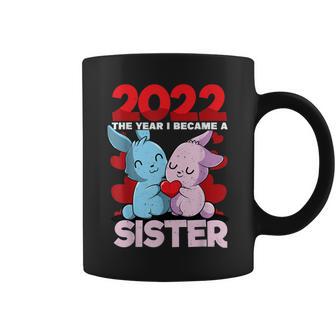 Becoming A Sister 2022 Bunny Baby Sibling Announcement Coffee Mug - Monsterry