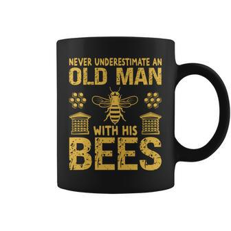 Beekeeping Never Underestimate An Old Man With His Bees Coffee Mug - Seseable