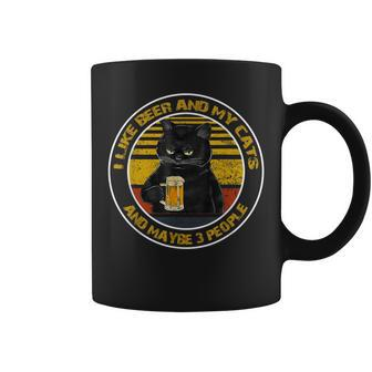 I Like Beer My Cat And Maybe 3 People Day Cats Coffee Mug - Seseable