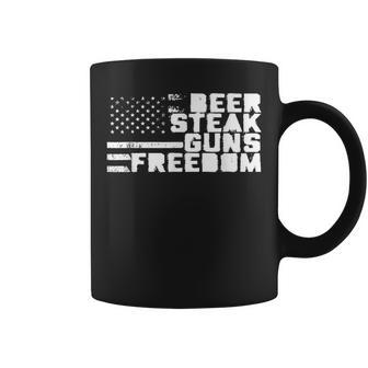 Beer Steak Guns & Freedom American Flag Coffee Mug - Monsterry AU