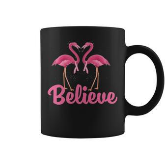 Believe Breast Cancer Flamingo Awareness Pink Ribbon Coffee Mug | Mazezy