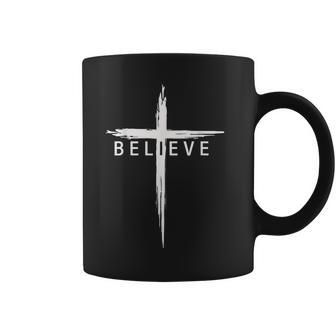Believe Christian Cross Jesus Christ Christians Women Coffee Mug - Monsterry AU