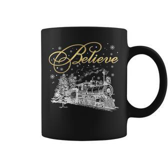 Believe Christmas North Pole Polar Express All Abroad Family Coffee Mug - Seseable