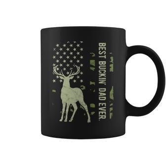 Best Buckin' Dad Camouflage American Flag Deer Hunting Coffee Mug | Mazezy UK