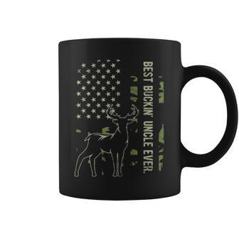 Best Buckin' Uncle Ever Camo American Flag Deer Hunting Coffee Mug | Mazezy