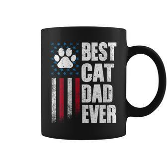 Best Cat Dad Ever Fathers Day American Flag Grandpa Husband Coffee Mug - Thegiftio UK
